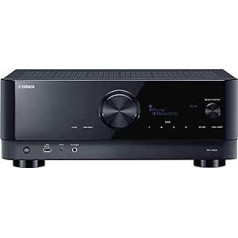 Yamaha AV uztvērējs RX-V6A Black — tīkla uztvērējs ar Dolby Atmos augstuma virtualizatoru, spēlēm specifiskām funkcijām un balss vadības sistēmām — visaptverošs talants ar 7,2 kanāliem