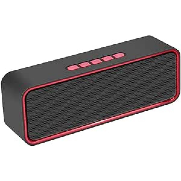 Kolaura Bluetooth skaļrunis, pārnēsājams bezvadu Bluetooth 5.0 skaļrunis ar 3D stereo HiFi basu, 1500 mAh akumulators, 12 stundu atskaņošanas laiks (sarkans)