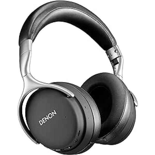 Denon AH-GC30 bezvadu austiņas uz ausīm ar trokšņu slāpēšanu (ANC), Bluetooth, augstas izšķirtspējas, mikrofons, 20 stundu akumulatora darbības laiks, melns