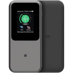 ZTE MU5120 - The Most Powerful Portable 5G WiFi Hotspot, Giant 1000 mAh Battery, 18 W Recharge, NFC, 2.4 Inch Touch Screen, Connects 32 Devices - SIM Slot Unlocked