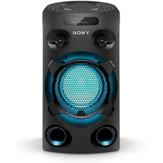 Sony MHC-V02 kompaktais lieljaudas skaļrunis ballītei (One Box Hifi mūzikas sistēma) Melns
