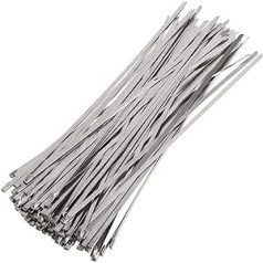 Mosie nerūsējošā tērauda kabeļu saites, 50 pack, 4,6 x 300 mm, SS304 nerūsējošā tērauda kabeļu saites, metāla kabeļu saites, izplūdes plēve, pārklāts aizbīdnis, kabeļu saites, 316 jūras kvalitātes metāla kaklasaites