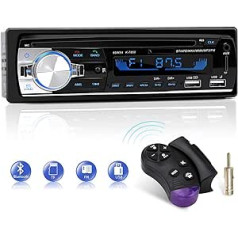 Automašīnas radio ar Bluetooth brīvroku komplektu, CENXINY 1 DIN automašīnas radio Bluetooth 5.0, USB x 2/AUX/TF, FM radio/MP3 atskaņotājs ar stūres tālvadības pulti (18,8 x 8 x 5 cm)