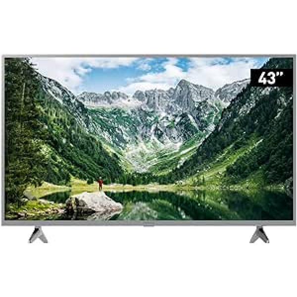 Panasonic TX-43LSW504 108 cm LED televizors (43 collas, HD spilgtais panelis, multivides atskaņotājs, HDMI, USB, viedtelevizors), sudraba krāsa