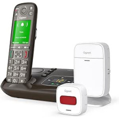 Gigaset Easy Care 600A viedā palīdzības sistēma senioriem ārkārtas zvanu sistēma ar kustības sensoru, avārijas zvana pogu un fiksētā tālruņa tālruni ar SOS zvanu Gigaset Easy Care 600A par