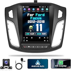 2G 32G automašīnas radio Android 11 ar bezvadu navigācijas sistēmu Carplay for Ford Focus 2012-2018 9,7 collu vertikālā ekrāna automašīnas radio ar Bluetooth FM WiFi Android automašīnas Hi-Fi USB atpakaļgaitas kameru