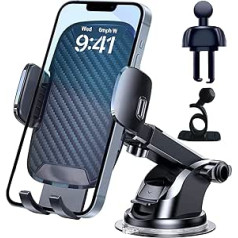 Adorling Car Mobile Phone Holder, Car Suction Cup & Ventilation, Mobile Phone Holder, Car Accessories with Universal Hook, 360° Rotation Mobile Phone Holder, Car Mobile Phone Holder, Compatible with