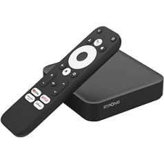 STRONG LEAP-S3+ | Google TV Box ar Android 11 | 2 mēneši bez tetovēšanas | 4K UHD izšķirtspēja | Bluetooth balss tālvadības pults un Google palīgs | Neflix | Prime Video | Disney+ utt.