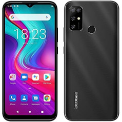 Android 11 mobilais tālrunis bez līguma DOOGEE X96 PRO, Octa Core 4GB + 64GB, 5400mAh akumulators, 13MP četru kameru, 6,52 collu ūdens pilienu ekrāns, viedtālruņa dubultā SIM karte + SD (3 sloti), pirkstu nospiedums melns