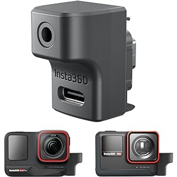 CYNOVA ACE PRO mikrofona adapteris priekš Insta360, saderīgs ar Insta360 Ace atbalsts Capture Audio 3,5 mm USB-C porta darbības kameras Insta360 ACE Pro piederumi