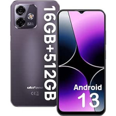 Ulefone Note 16 Pro mobilais tālrunis, 16GB + 512GB Android 13 viedtālrunis bez līguma 4400mAh ar 50MP kameru 6,52 collu HD+ 5GHz WiFi Dual SIM/Face ID/4G/GPS/OTG/2 gadu garantija violeta