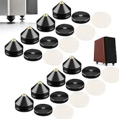 Pack of 8 Speaker Spikes Set, Speaker Stands HiFi Speaker Audio Amplifier DAC CD Insulation Stand Cone Feet Shockproof Base Pad Speaker Feet Made of Aluminium Alloy Spikes (Black)