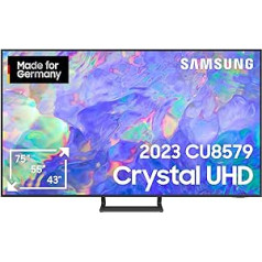 Samsung Crystal CU8579 televizors, 65 collas, dinamiska kristāla krāsa, AirSlim dizains, kristāla procesors 4K, viedais televizors, GU65CU8579UXZG, vācu modelis [2023]