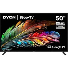 DYON iGoo-TV 50U 126 cm (50 collas) Google TV (4K UHD, HD trīskāršais uztvērējs, Prime Video, Netflix, Google Play veikals DAZN, Disney+, Apple TV+, Paramount+, Waipu.tv un daudz, Google palīgs) [Mod. . 2023]