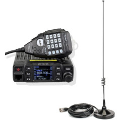 Retevis RT95 Amateur Radio Transceiver with Dual Band Antenna, Mini Mobile Radio Transceiver with Rotating LCD Dual Display, 200 Channels, SL16/PL259 Mobile Car Antenna