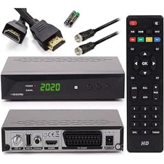 Anadol satelīta uztvērējs HD 222 Pro Digital satelītantenai ar AAC-LC audio, PVR ierakstīšanas funkciju un laika nobīdi, Unicable, HDMI, Scart, Astra Hotbird Presorted + HDMI un SAT kabelis