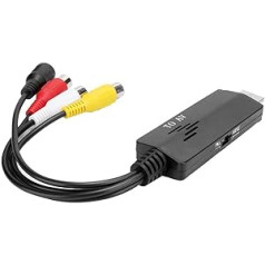 HDMI to AV Converter, Composite Video Converter for RCA Cable to TVs/VHS/VCR/DVD Recorders, Male Female Converter for CVBS Composite RCA Video