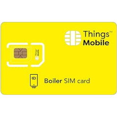 Daten-SIM-Karte für Boiler - Things Mobile - mit weltweiter Netzabdeckung und Mehrfachanbieternetz GSM/2G/3G/4G. Ohne Fixkosten und ohne Verfallsdatum. 10 € Guthaben inklusive