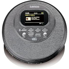 Lenco CD-500 pārnēsājamais CD atskaņotājs - Diskman - Bluetooth Walkman - DAB+ radio - Pretšoks - Audio grāmatas funkcija - Integrēts akumulators - Melns