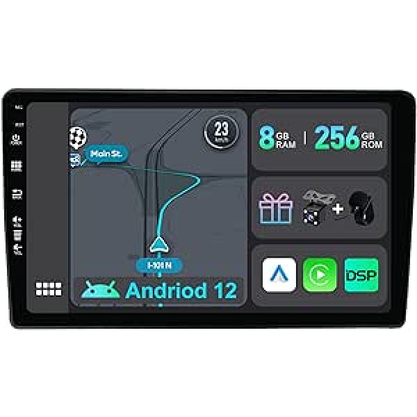 YUNTX [8GB + 256GB] Android 12 Car Radio priekš Audi A4 (B6/B7) | Seat Exeo [Integrēta CarPlay/Android Car/DSP/GPS] 9 collu IPS 2.5D kamera + MIC-DAB/Mirror Link/Bluetooth 5.0/360 kamera/Stūre