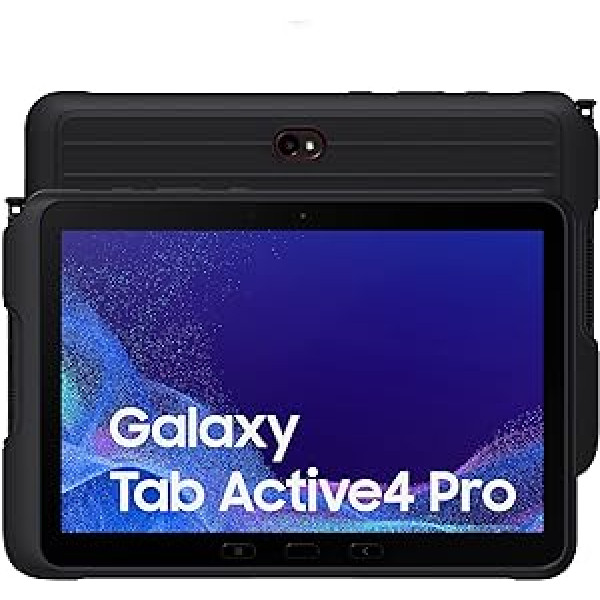 Samsung Galaxy Tab Active4 Pro 5G Enterprise Edition, izturīgs 10,1 collas Android planšetdators, 128 GB, 7600 mAh akumulators, biznesa planšetdators, melns