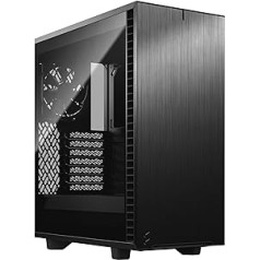 Fractal Design Define 7 Compact Black Brushed Aluminum/Steel ATX Compact Silent Dark Tinted Tempered Glass Window Mid Tower Computer Case