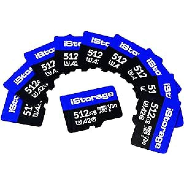 10 Pack iStorage microSD Card 512GB | Encrypt the Data Stored on iStorage MicroSD Cards with the datAshur SD USB Flash Drive | Only Compatible with datAshur SD Drives