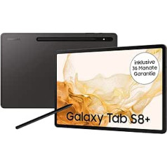 Samsung Galaxy Tab S8+, 12,4 collas, 256 GB iekšējā atmiņa, 8 GB RAM, Wi-Fi, Android planšetdators, ieskaitot S Pen, grafīts -