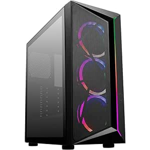 Cooler Master CMP 510 — ARGB datora korpuss, 3 x 120 mm iepriekš uzstādīti ventilatori, rūdīta stikla sānu panelis