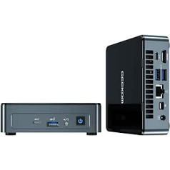 GEEKOM NUC MiniAir11, Mini PC Windows 11 Pro ar Intel Celeron N5095 (līdz 2,9 GHz), atbalsta 4K UHD, 8 GB Dual DDR4 256 GB SSD, Dual WiFi, HDMI, VESA, birojam/mācībām/mājām