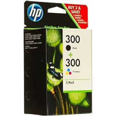 HP 300 Multipack oriģinālās printeru kasetnes (1x melns, 1x krāsains) HP Deskjet D1660, D2560, D2660, D5560, F2480, F4224, F4280, F4580; HP ENVY 110, 114, 120, HP Photosmart C4680, C4780