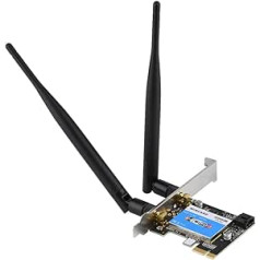 Eboxer PCIE tīkla karte 433Mbps divjoslu 2.4G / 5G + Bluetooth 4.0 Bluetooth tīkla karte galddatoriem operētājsistēmai Win7, Win8, Win10