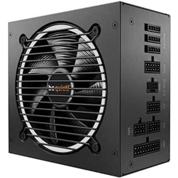 esi kluss! Pure Power 12 M 650 W, ATX 3.0 un PCIe 5.0 saderīgs, 80 PLUS Gold, vairāk modulāra barošanas avota, 12VHPWR kabelis iekļauts, 120 mm esi kluss! Ventilators, BN342