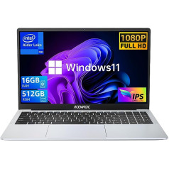 ACEMAGIC Laptop 15.6 Inch 16GB DDR4 512GB SSD, Intel 12th Alder Lake N95 with Windows 11 Pro Thin Computer, Light Metal Laptop PC Support FHD, 2.4G/5G WiFi, BT5.0, 2 x Speakers, Microphone, USB 3.2