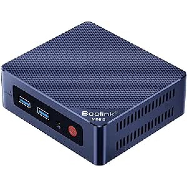 Beelink Mini dators, Intel 12. paaudzes Alder Lake N95 (līdz 3,4 GHz), 16 GB DDR4 RAM 500 GB PCIe SSD, Mini S12 galddatora atbalsts 4K Dual HDMI Display/USB 3.2/WiFi 5/BT4.2/Gigabit Ethernet