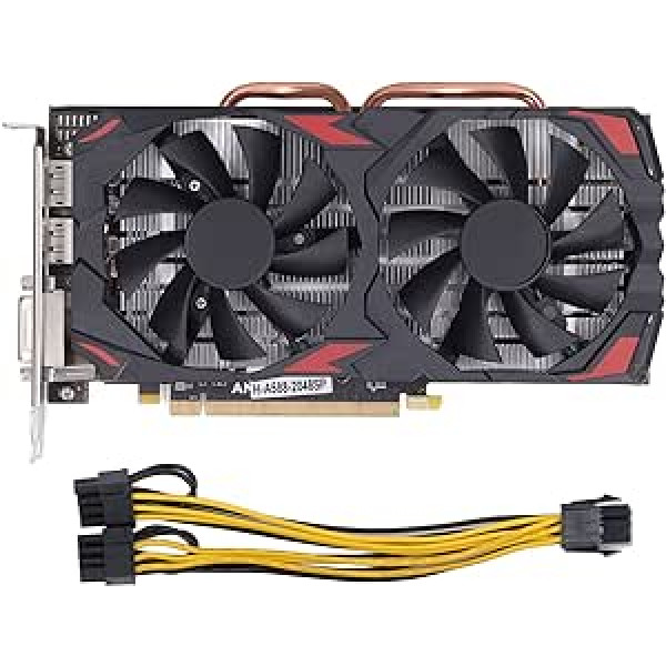 Vikye RX 580 8GB DDR5 RAM 256BIT spēļu grafikas karte, datora grafikas karte ar PCI Express 3.0 16X slotu, divi ventilatori, Plug and Play (580 8G D5)