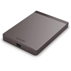 Lexar SL200 512 GB pārnēsājams SSD, ārējais SSD, cietvielu disks, līdz 550 MB/s lasīšanas, 400 MB/s rakstīšanas, C tipa USB (LSL200X512G-RNNNG)