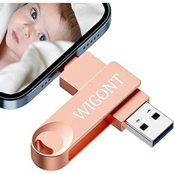 WIGONT 256 GB USB zibatmiņas disks iPhone Memory Stick, uzglabājiet vairāk fotoattēlu un videoklipu, USB zibatmiņa iPhone zibatmiņas diskam, USB3.0 USB zibatmiņa iPhone/Android tālrunim/datoram/klēpjdatoram