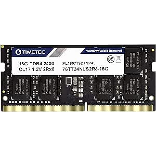 Timetec 16GB DDR4 2400MHz PC4-19200 bez ECC, nebuferēts 1,2V CL17 2Rx8 Dual Rank 260 kontaktu SODIMM klēpjdatora piezīmjdators Arbeitsspeicher RAM moduļa jauninājums (16GB)