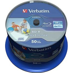 Verbatim BD-R SL Datalife 25 GB - Blu-Ray-Disk - 6-fache Brenngeschwindigkeit - Groß bedruckbar - Hardcoat Scratch Guard - Spindel - 50er Pack