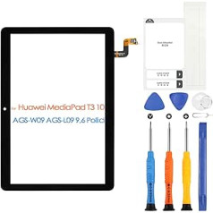 Display for Huawei MediaPad T3 10 AGS-W09 AGS-L09 9.6 Inch Touch Screen Digitizer Touch Screen Digitizer Glass Panel with Repair Kit Black (Not LCD Display)