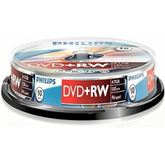 Philips DVD+RW 4,7 GB (4x) 10 pk vārpsta