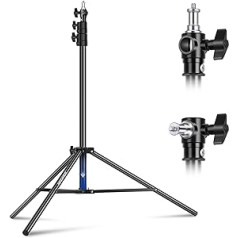 NEEWER ST-220AC Air Cushioned Heavy Duty Metal Tripod for Ring Light Photography Lamps with 1/4 Inch to 3/8 Inch Screw Adapter and 3 Way Interfaces, Load Capacity: 2 kg, 2.2 m