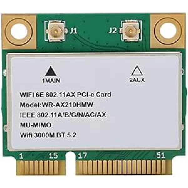 AX210 5374M WiFi 6E 5G trīsfrekvences Gigabit integrēta bezvadu tīkla karte PCIE 5.2 Bluetooth klēpjdatoram