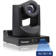 Chameye HDMI PTZ Camera 30x Optical Zoom AI Car Tracking PTZ Camera with LCD Display, HDMI 3G-SDI IP 1080P 60fps PoE Live Streaming PTZ Camera for Church Worship Education Events, C730 Black