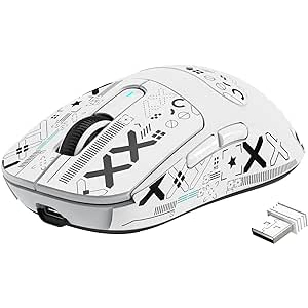 VGN GAMEPOWER X3 Superlight Wireless Gaming Mouse, 49g Ultralight Esports Mouse, 26000DPI, PixArt PAW3395 Sensor, 2.4G/BT/Wired, Grip Tape Set, Up to 200 Hours Battery, G502, PC/Xbox/PS, White