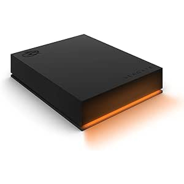 Seagate FireCuda spēļu cietais disks, 5 TB, ārējais cietais disks, USB 3/2, RGB LED apgaismojums, 3 gadu glābšanas pakalpojumi (STKL5000400)