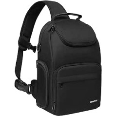 MOSISO kameras soma, DSLR/SLR/bezspoguļa kameras soma, Crossbody Sling mugursoma fotogrāfiem ar statīva turētāju, noņemami modulāri ieliktņi, PU rokturis, savietojams ar Canon/Nikon/Sony/Fuji,