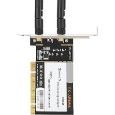 Socobeta tīkla karte PCI WiFi karte WiFi tīkla karte 300Mbps AR9223 B/G/N joslas PCI galddatora adapteris saderīgs ar 802.11b/g/n ar 2 antenām