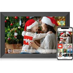 FRAMEO WiFi digitālais attēlu rāmis, 10,1 collas digitālais attēlu rāmis, iebūvēta 32 GB atmiņa, 1280 x 800 IPS LCD skārienekrāns, automātiska pagriešana, tūlītēja mirkļu kopīgošana, izmantojot lietotni Frameo no jebkuras vietas